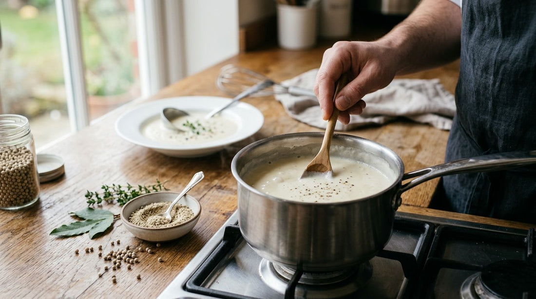 White pepper for delicate sauces and soups