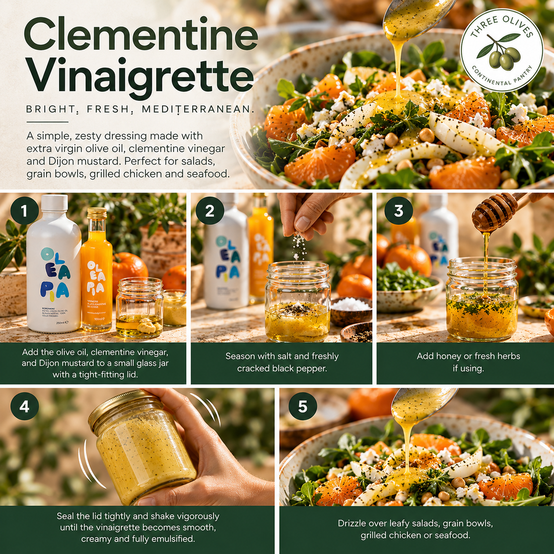 Clementine Vinaigrette Recipe | Three Olives Pantry