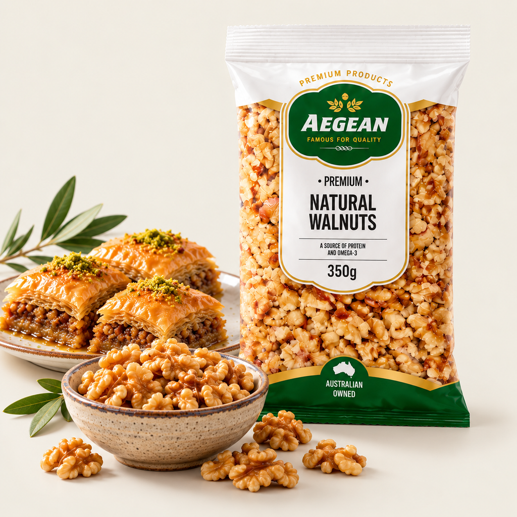 Aegean Natural Walnuts 350g | Natural Walnut Kernels
