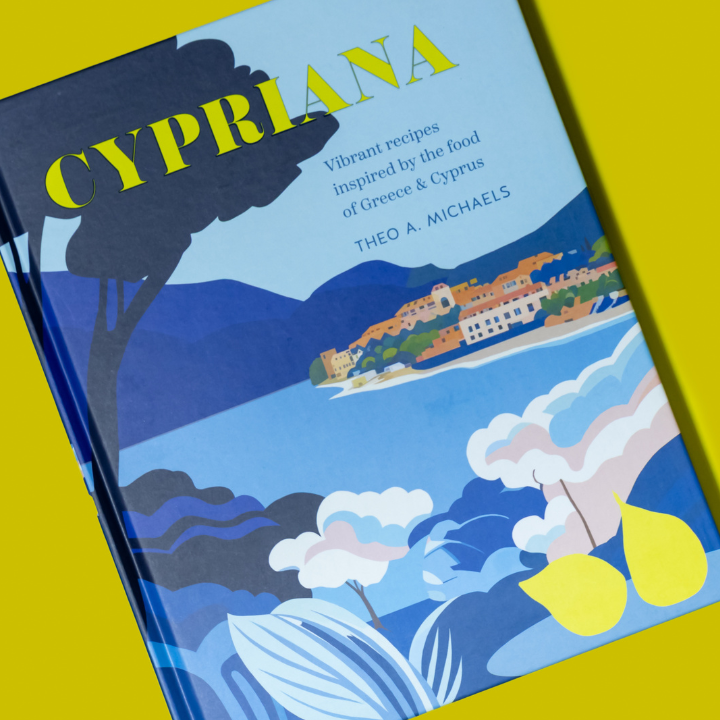 Book titled 'Cypriana' on a yellow background