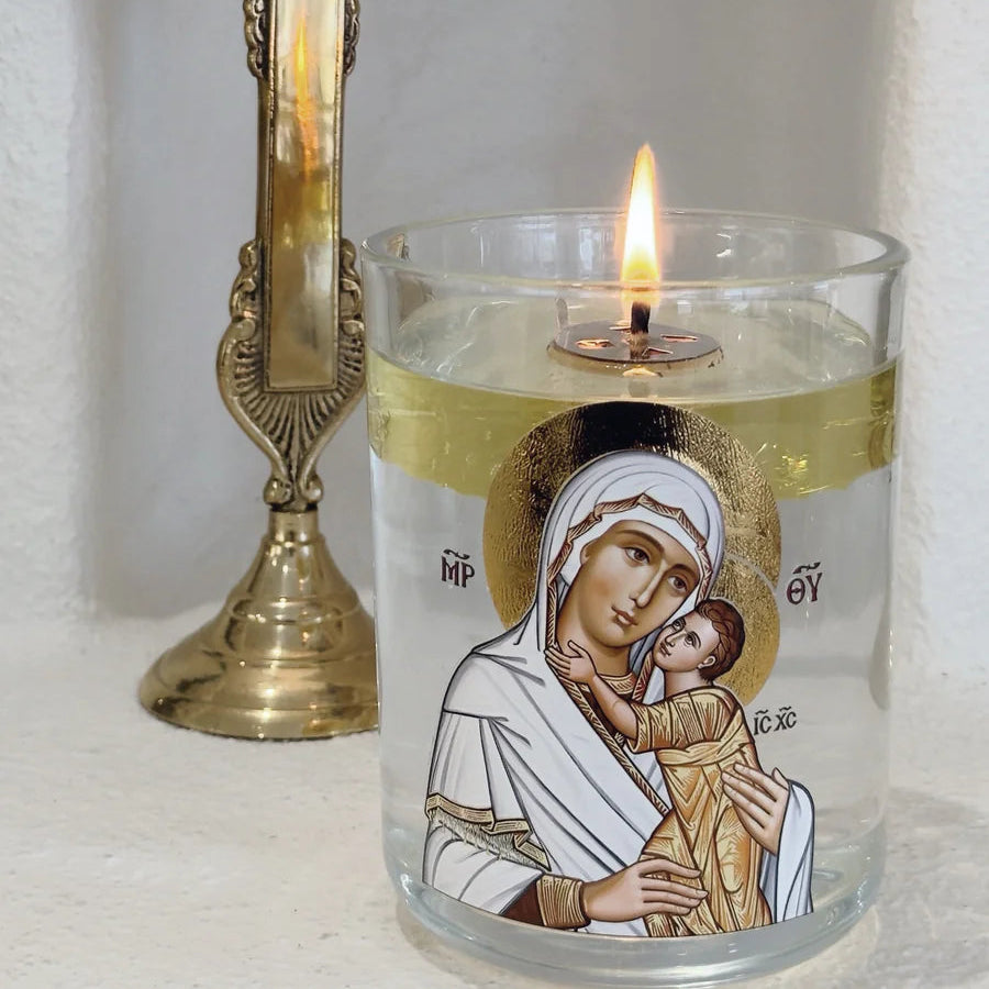 Virgin Mary Eternal Flame Oil Lamp - Kandili