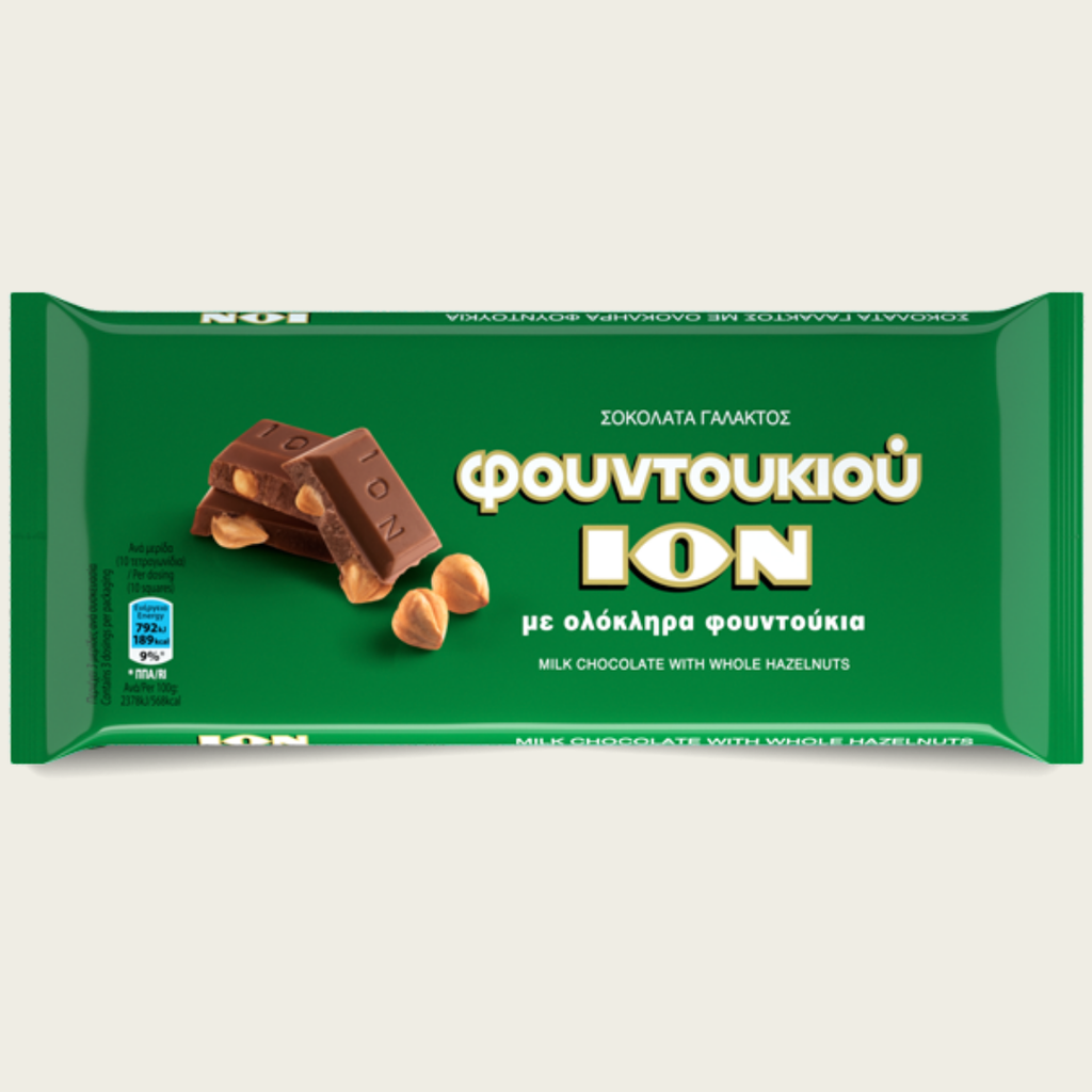 ION Milk Chocolate with Hazelnuts 100g | Greek Chocolate