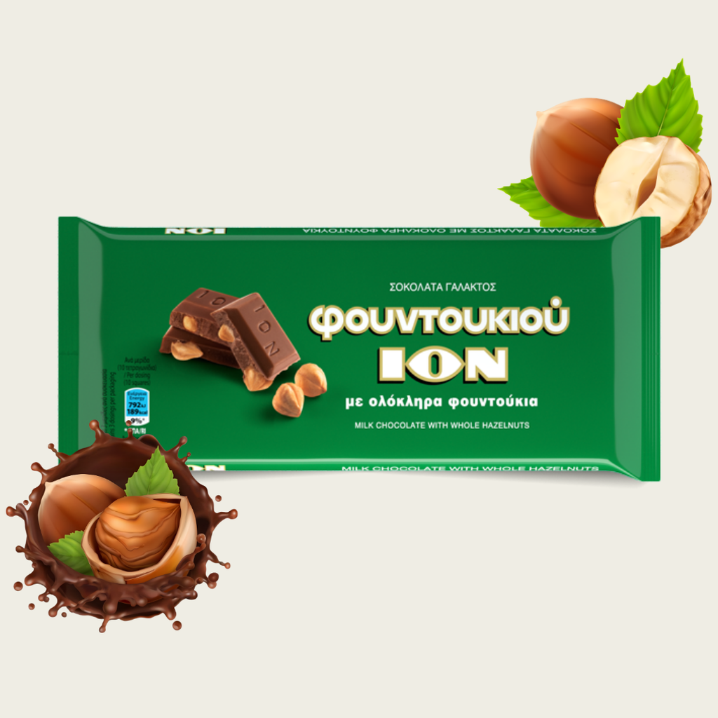 ION Milk Chocolate with Hazelnuts 100g | Greek Chocolate