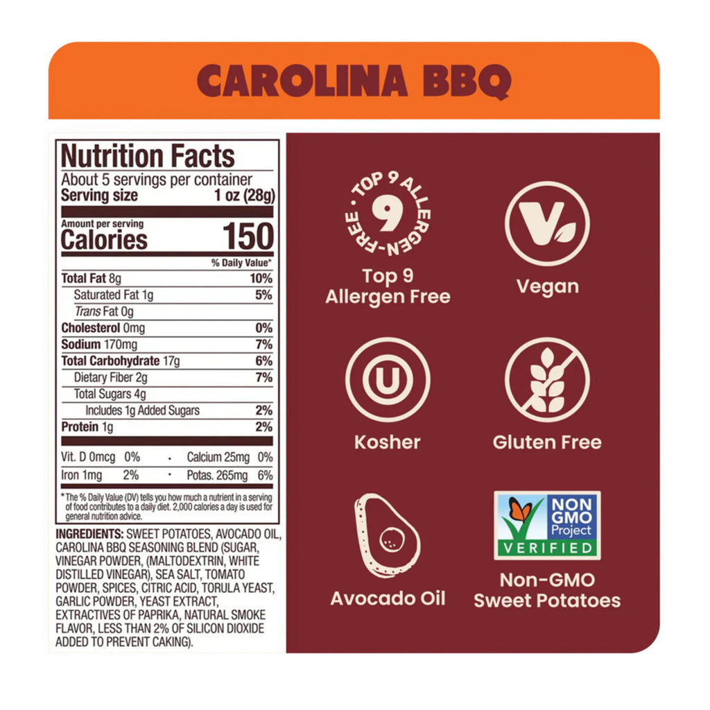 Jackson's Avocado Oil Sweet Potato Chips Carolina BBQ