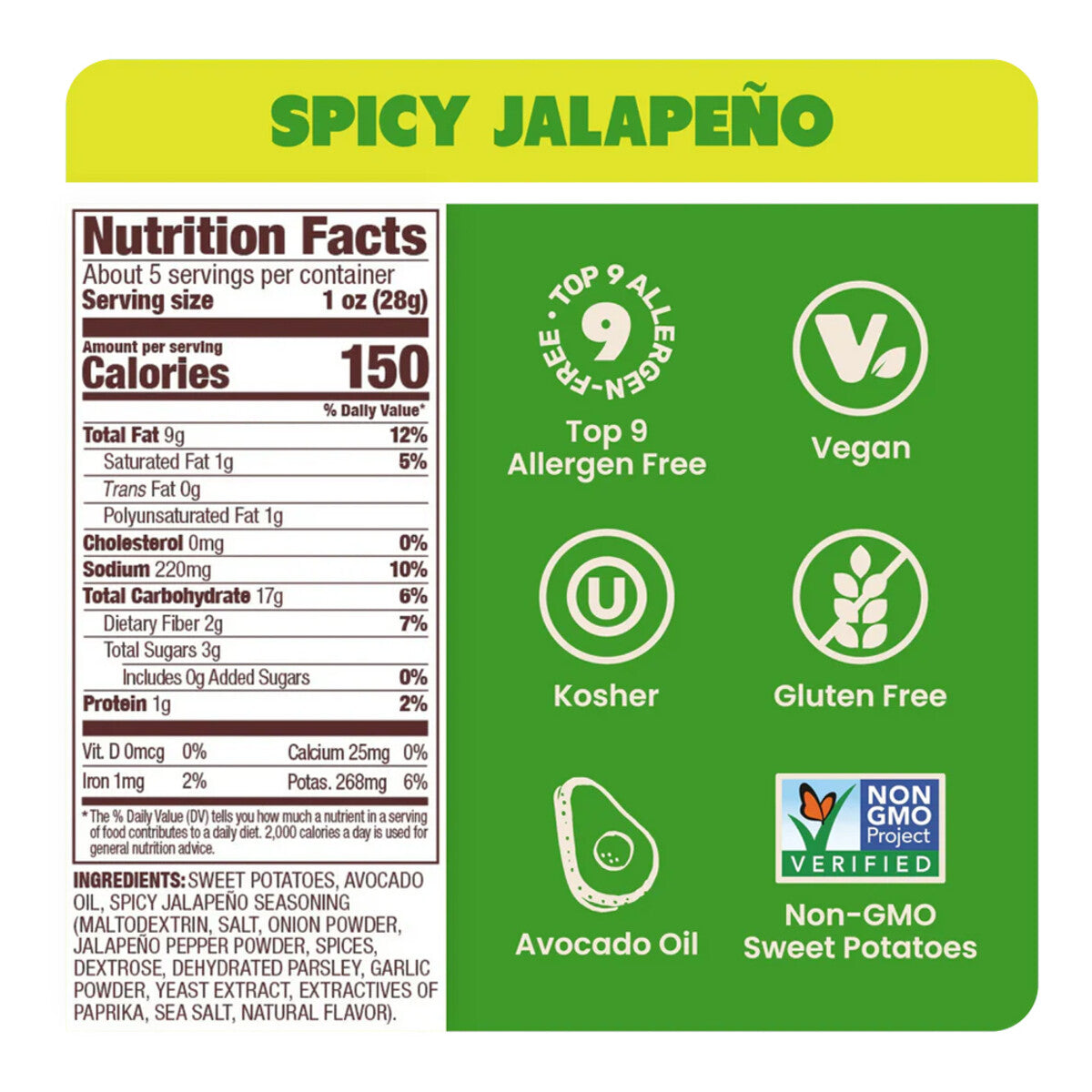 Jackson’s Avocado Oil Sweet Potato Chips Spicy Jalapeno