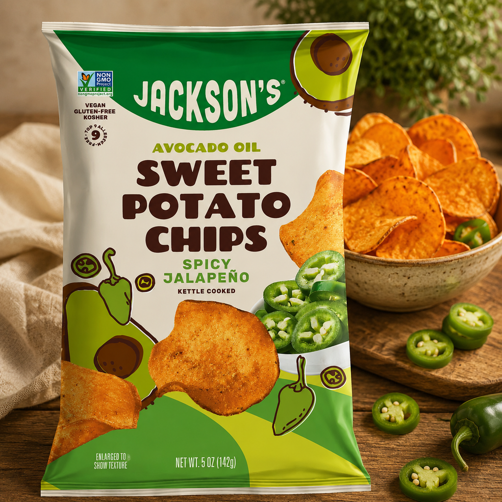 Jackson’s Avocado Oil Sweet Potato Chips Spicy Jalapeno
