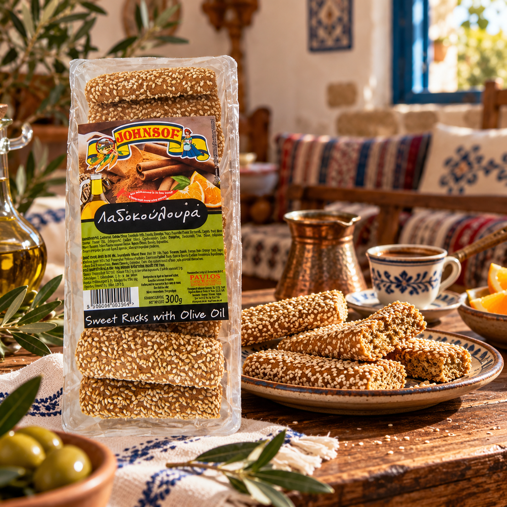 Johnsof Sweet Rusks with Olive Oil 300g | Cypriot Rusks