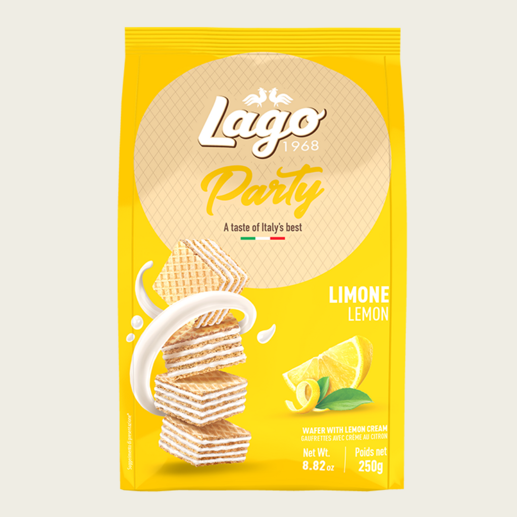 Lago Party Lemon Wafers 250g | Italian Lemon Wafers