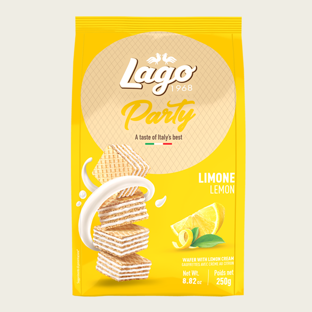 Lago Party Lemon Wafers 250g | Italian Lemon Wafers