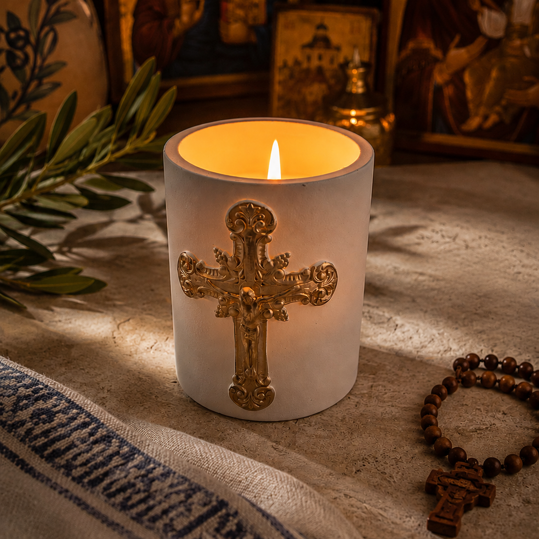 Light of Christ Prayer Candle - Sweet Livani Fragrance