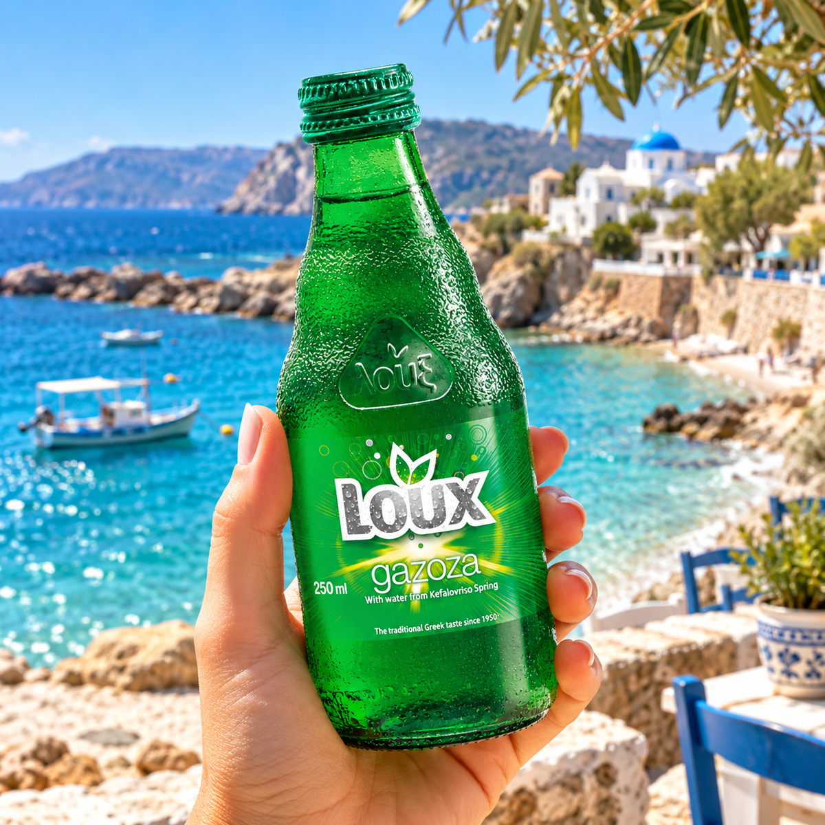 Loux Gazoza 250ml | Greek Lemon Lime Soft Drink