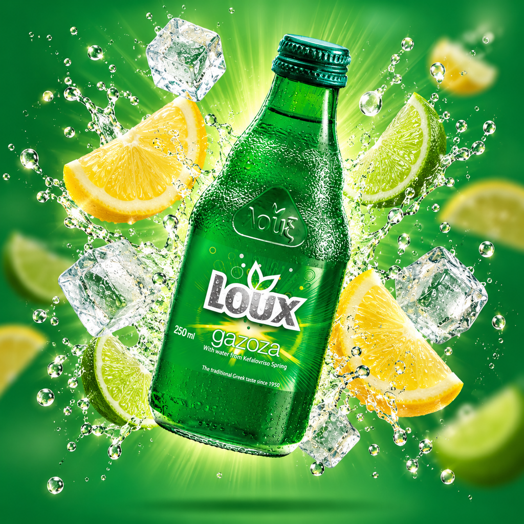 Loux Gazoza 250ml | Greek Lemon Lime Soft Drink