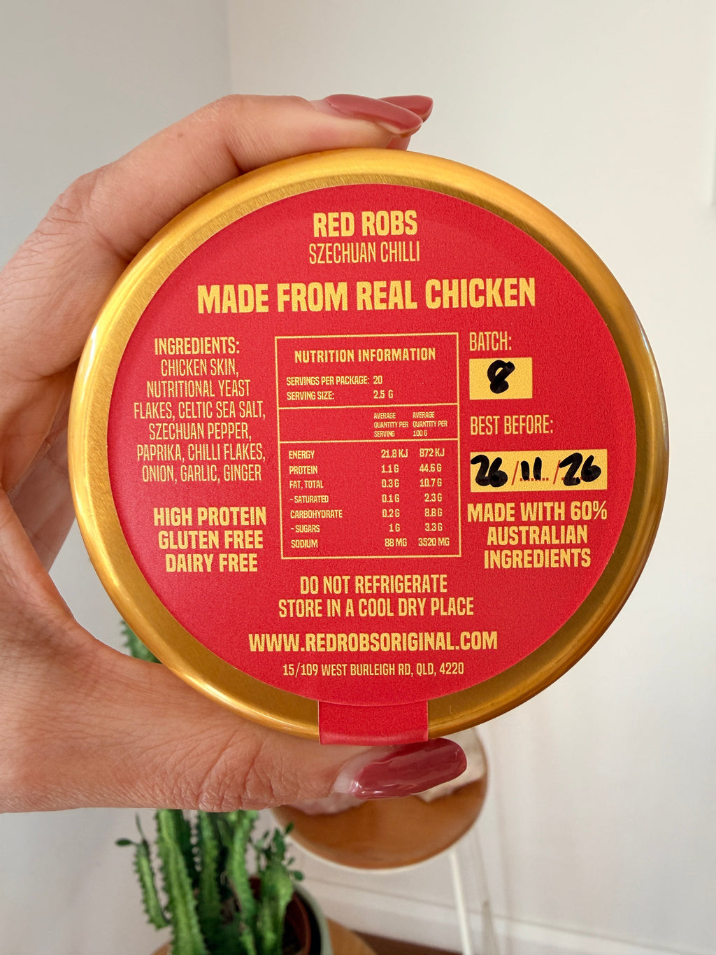 Red Robs Szechuan Chilli Clean Chicken Salt 50g tin