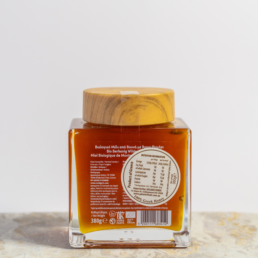 Organic Greek Wild Thyme Mountain Honey 380g