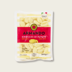 Packaging of Armando potato gnocchi on a white background